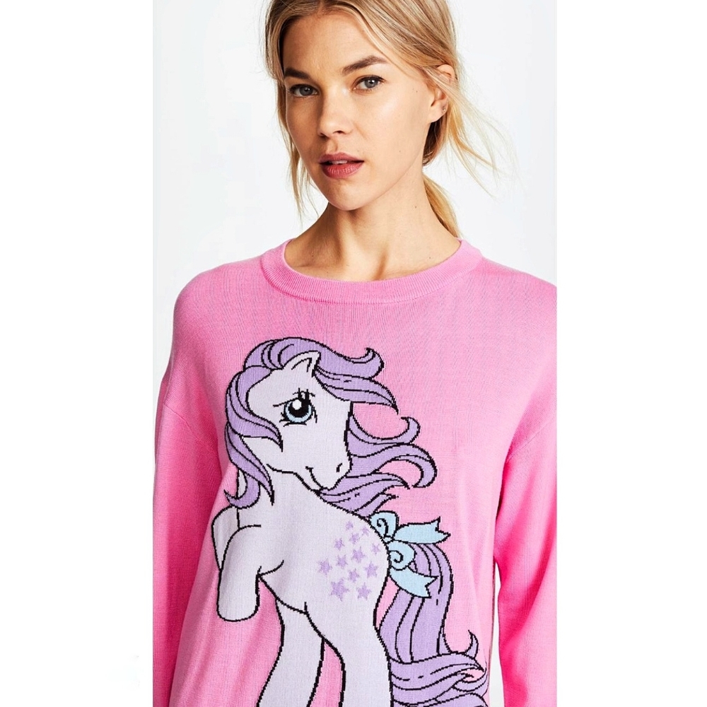 RARE Moschino Couture My Little Pony Star Barbiecore Knit Kidcore Sweate…